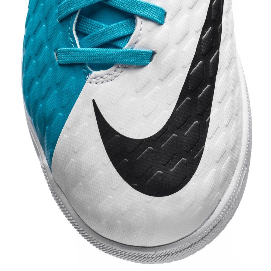 Nike Jr HypervenomX Phade III IC Indoor Soccer Shoes - White/Black/Photo Blue