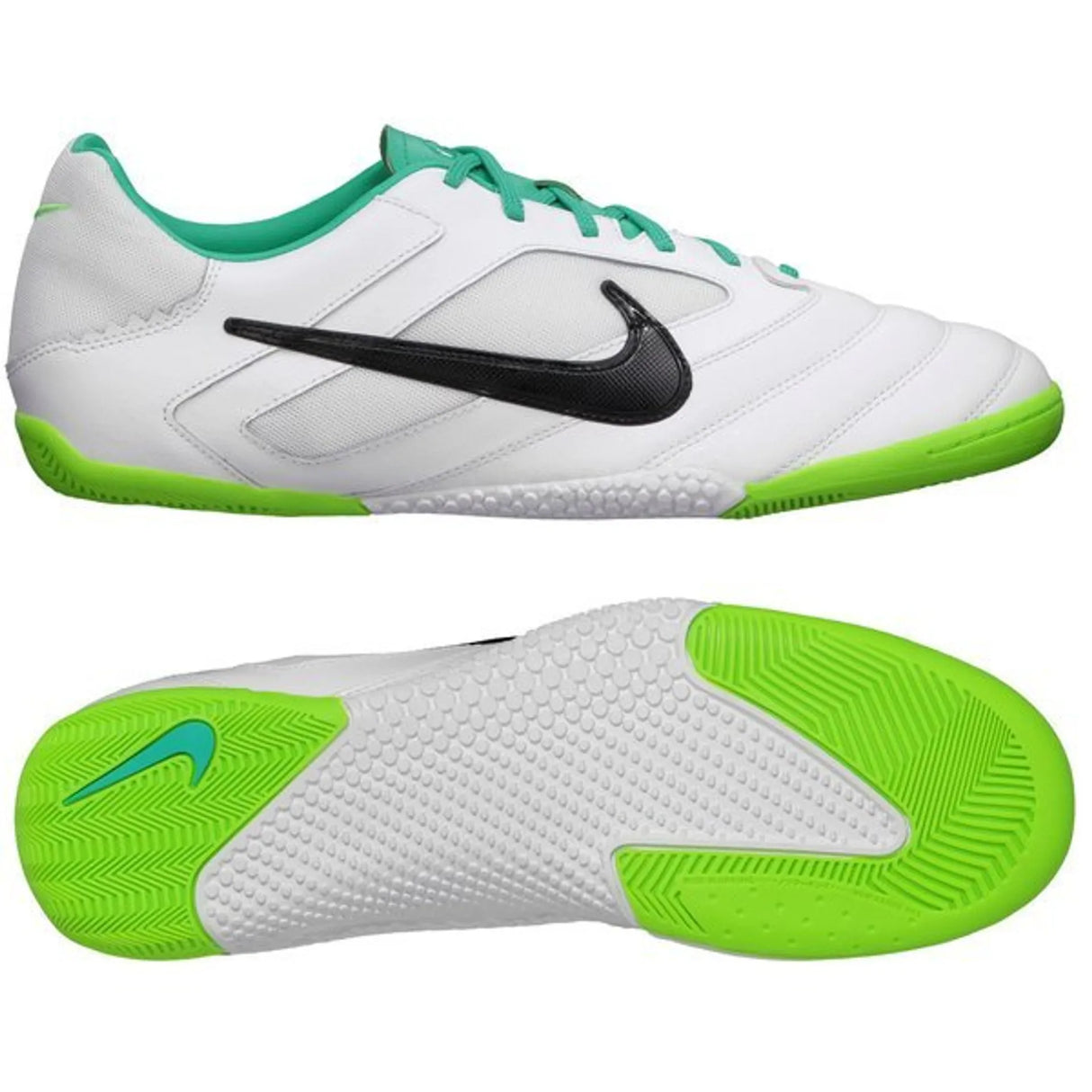 Nike 5 Elastico Pro Indoor Soccer Shoes - White/Green/Turquoise