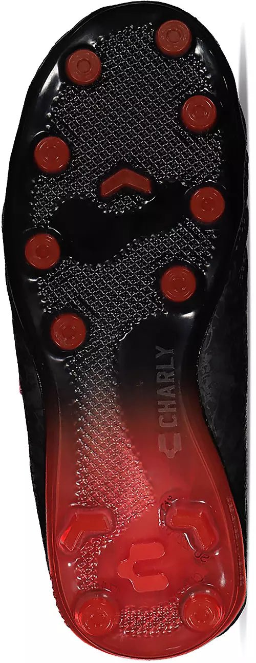 Charly Kid's Hotcross 2.0 FG/AG Footboll Boots Black/Red - Best Buy Soccer