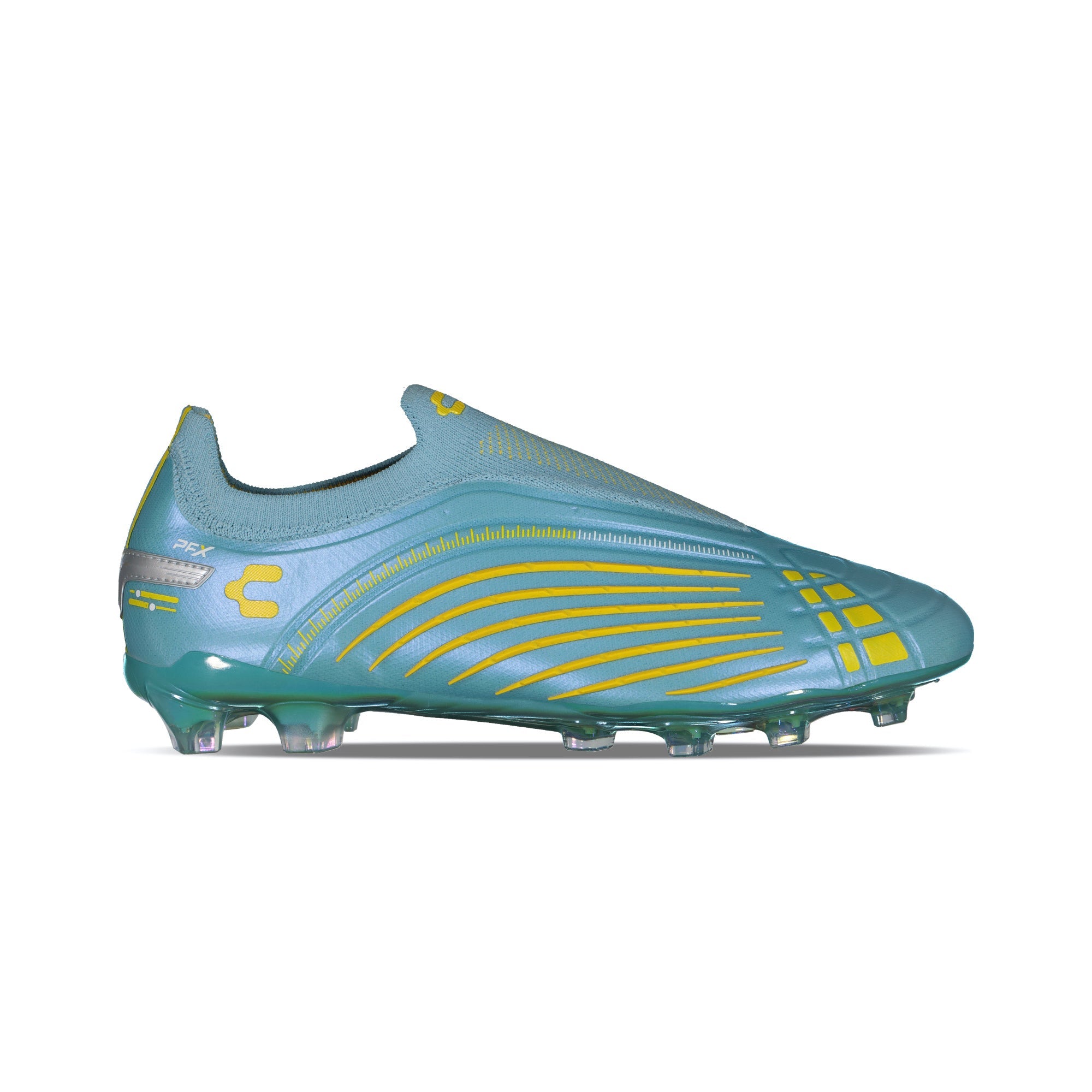Charly Stingr Laceless PFX Firm Groud Aqua/Yellow - Best Buy Soccer