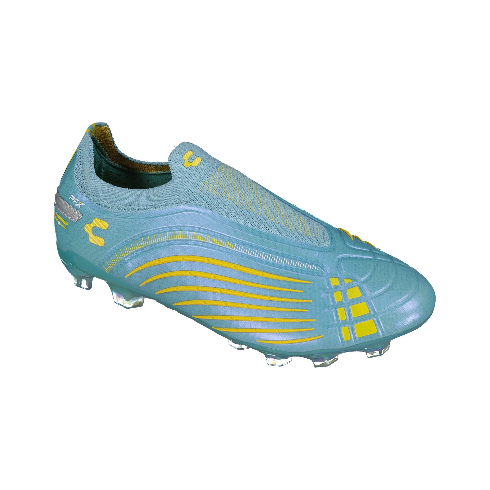 Charly Stingr Laceless PFX Firm Groud Aqua/Yellow - Best Buy Soccer