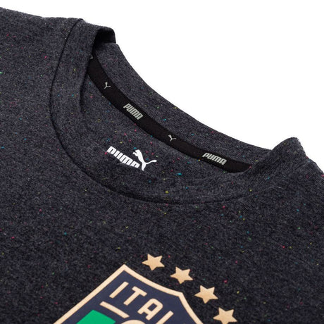 PUMA Italy FTBL Culture Tee - Dark Grey Heather/Gold