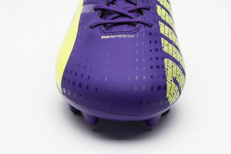 PUMA Evospeed 1.3 FG Firm Ground Soccer Cleats - Prism Violet/Fluro Yellow/Scuba Blue