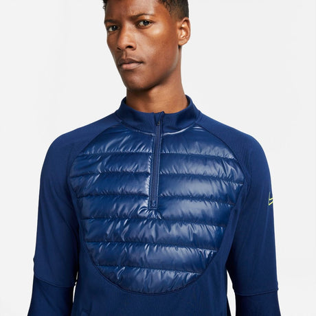 Nike Therma-Fit Academy Winter Warrior Men's Soccer Drill Top - Blue Void/Volt
