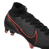 Nike Mercurial Superfly 7 Elite FG Firm Ground Men's Soccer Cleats - Black/Chile Red/Dark Smoke Grey