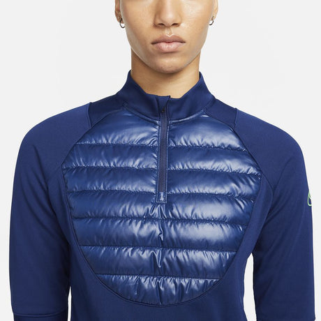Camiseta de fútbol para mujer Nike Therma-FIT Academy Winter Warrior - Blue Void/Volt