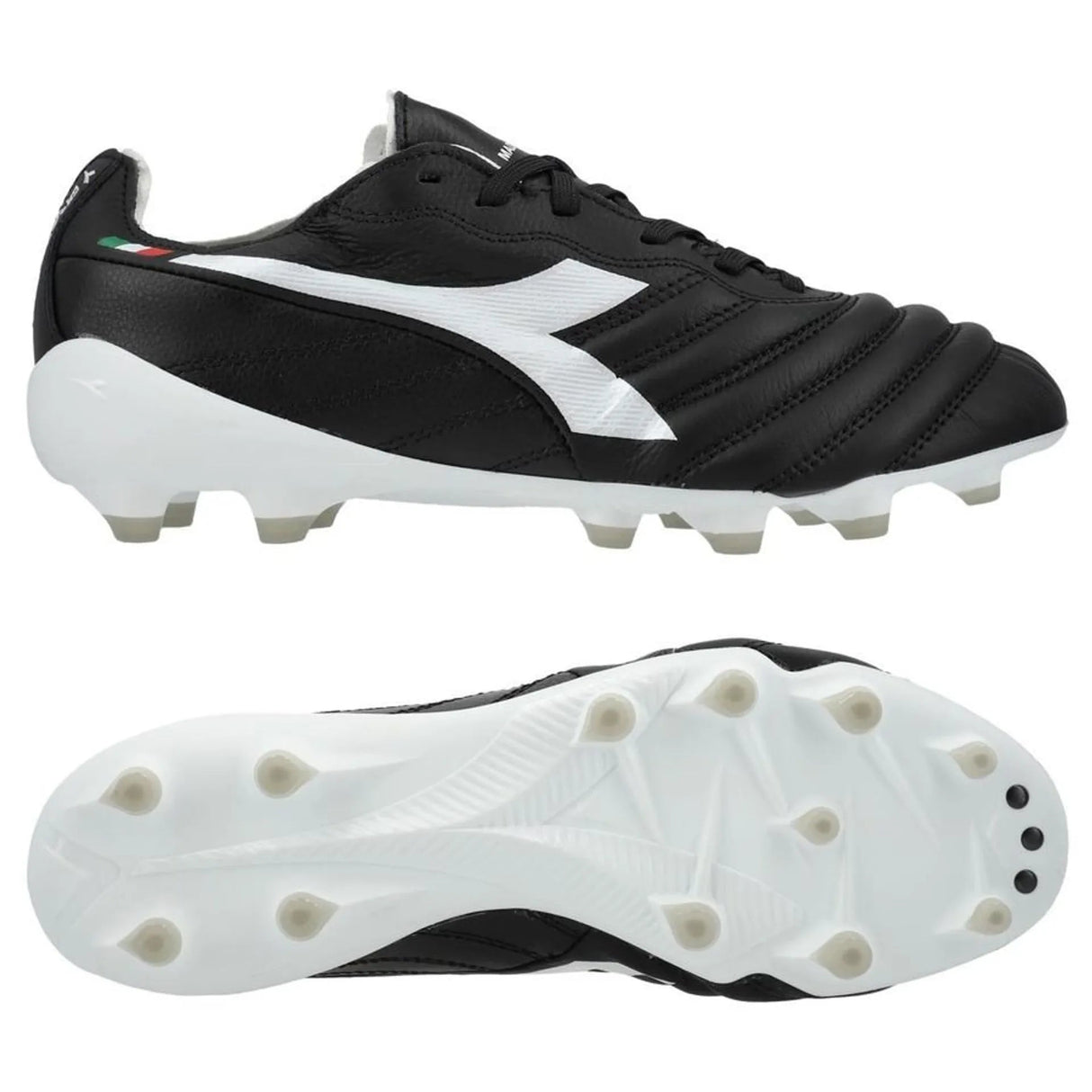 Diadora Brasil Elite 2 Teach Italia LPX FG Firm Ground Soccer Cleats - Black/White - Best Buy Soccer