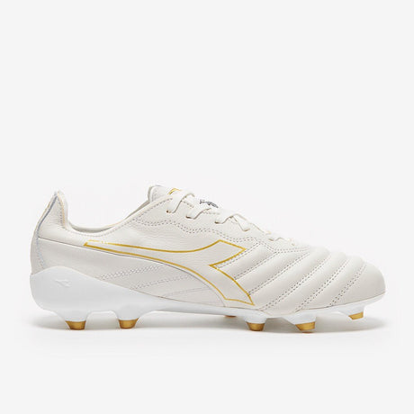 Diadora Brasil Elite Tech Made in Italy LPX FG Firm Ground Soccer Cleats - White/Gold - Best Buy Soccer