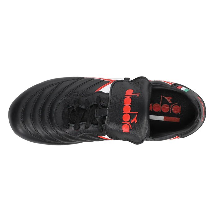 Diadora Brasil OG LT T MDPU FG Firem Ground Soccer Cleats - Black/White/Red - Best Buy Soccer