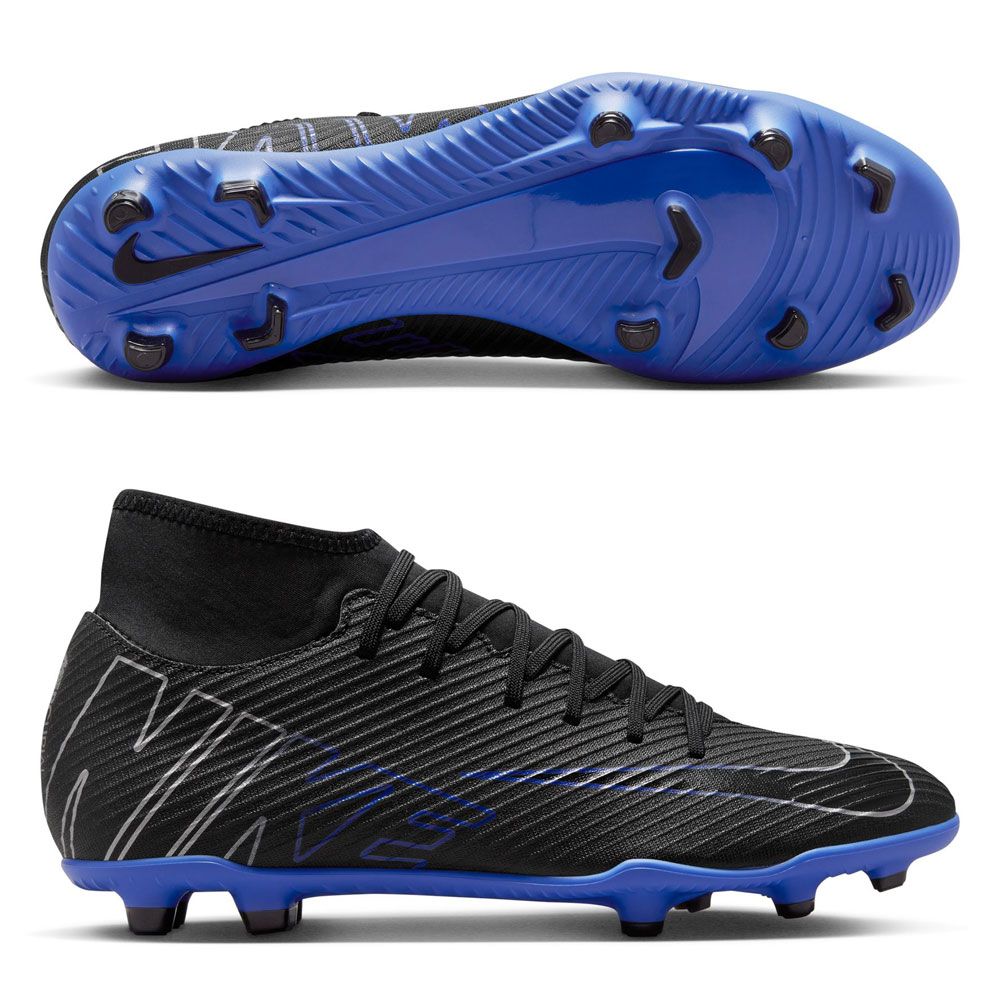 Nike Mercurial Superfly 9 Club Multi-Ground Soccer Cleats - Black/Hyper Royal/Chrome