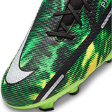 Nike Phantom GT2 Academy DF SW FG/MG Multi-Ground Soccer Cleats - Black/Metallic Platinum-Green Strike