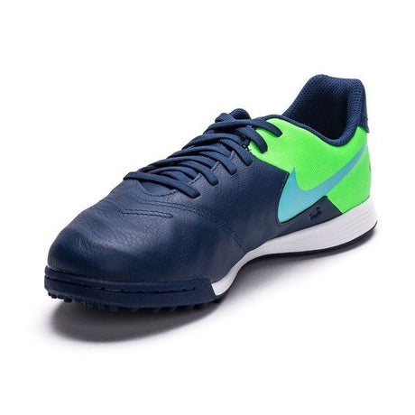 Nike JR Tiempox Legend VI TF Youth Soccer Cleats - Coastal Blue/Polarized Blue/Rage Green