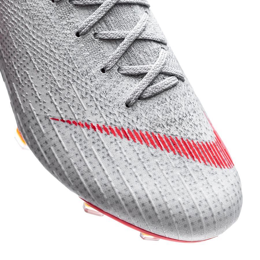 Nike Mercurial Vapor 12 Elite FG Firm Ground Men's Soccer Cleats - Concrete-Wolf Grey/Light Crimson