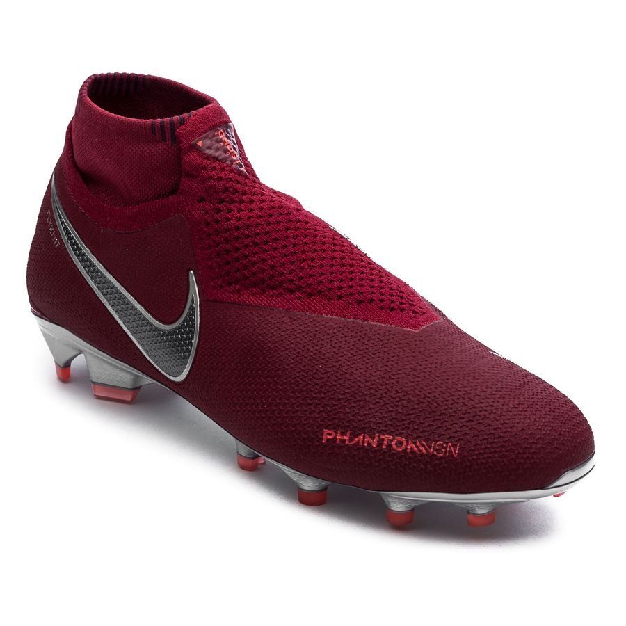 Nike Phantom Vision Elite DF FG Firm Ground Men's Soccer Cleats - Rising Fire/Red/Dark Grey/Bright Crimson