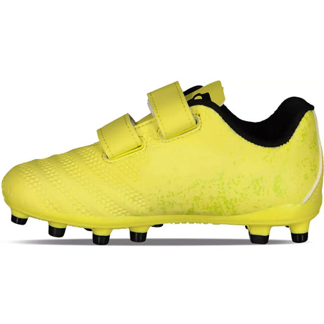 Botines de fútbol Charly Hotcross FG 2.0 para niños con suela firme - Limón/Negro