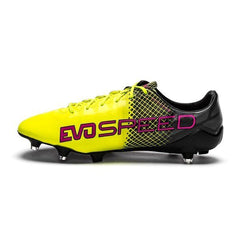 Botas de fútbol para terreno firme PUMA Evospeed 1.5 Tricks FG rosa brillante/amarillo de seguridad