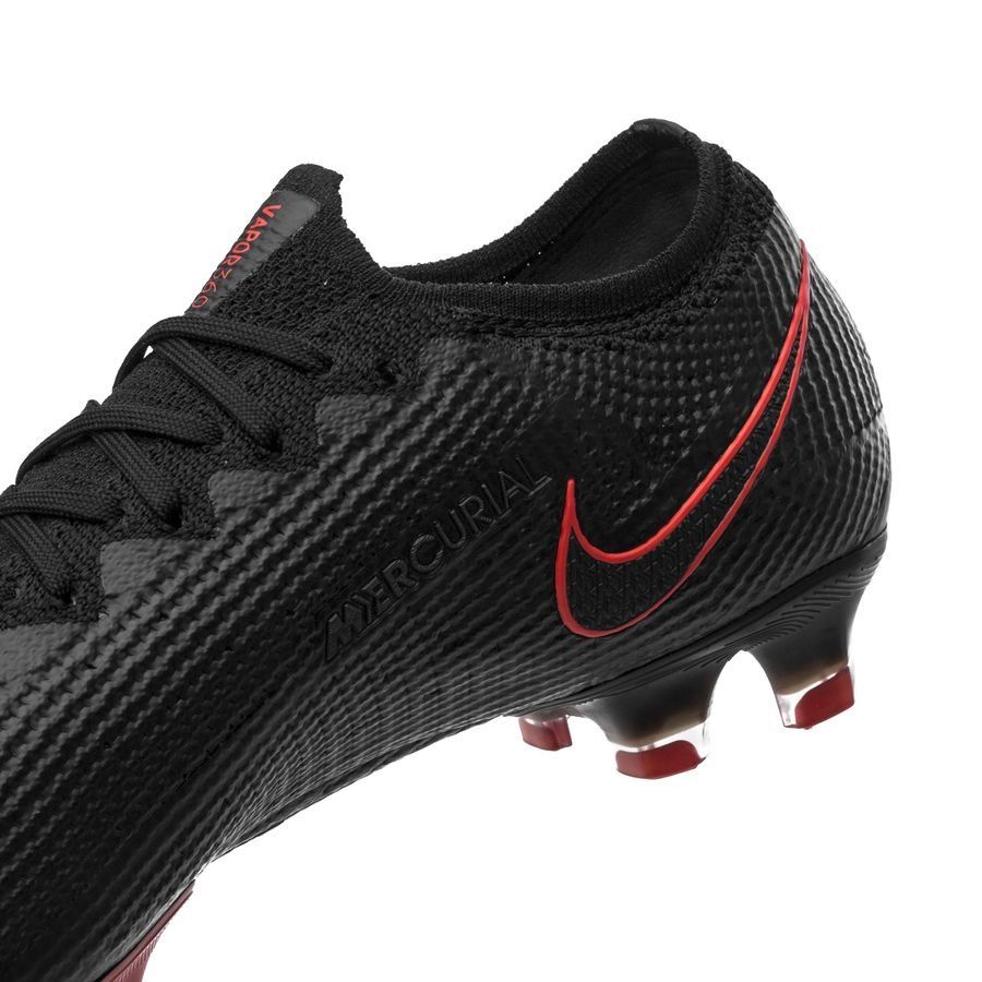 Nike Mercurial Vapor 13 Elite FG Firm Ground Men's Soccer Cleats - Black/Chile Red/Dark Smoke Grey/Chile Red