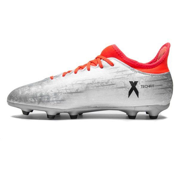 adidas Kid's X 16.3 FG/AG J Firm Ground Football Boots Silver/Red/Black