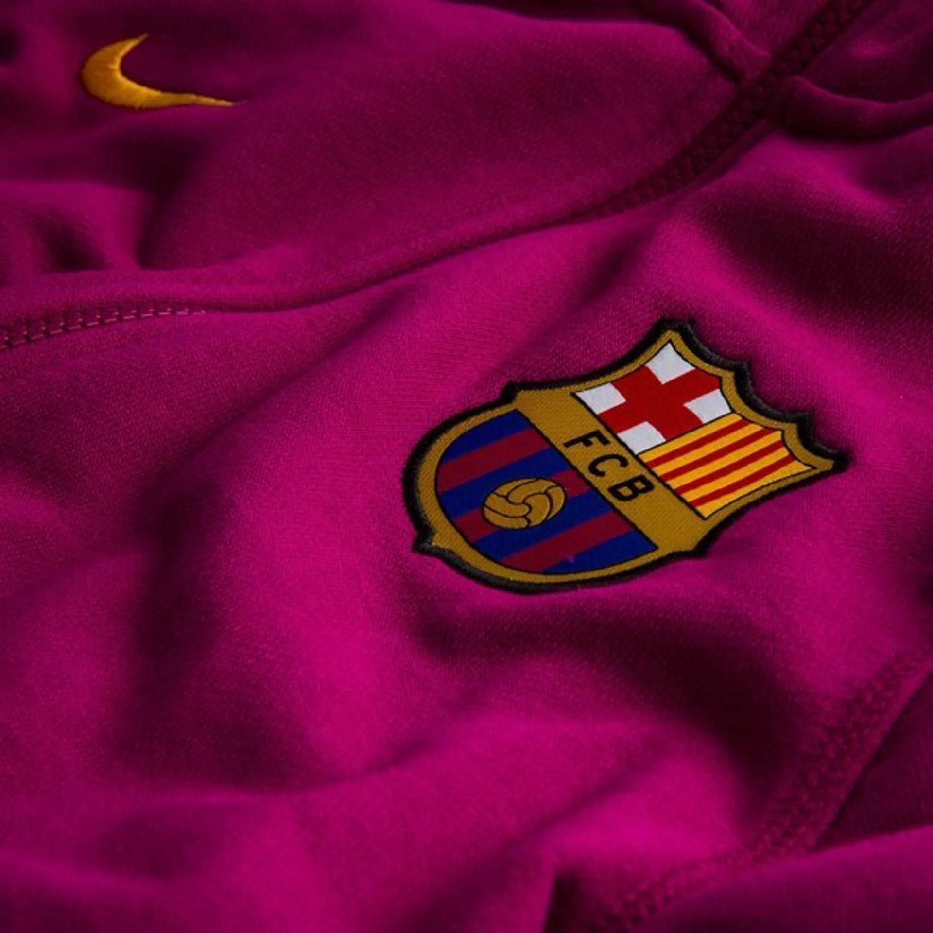 Nike Barcelona Hoodie Athentic FZ Dynamic Berry/University Gold