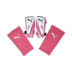 Espinilleras PUMA Project Pink PowerCat 5.12 en color rosa y blanco