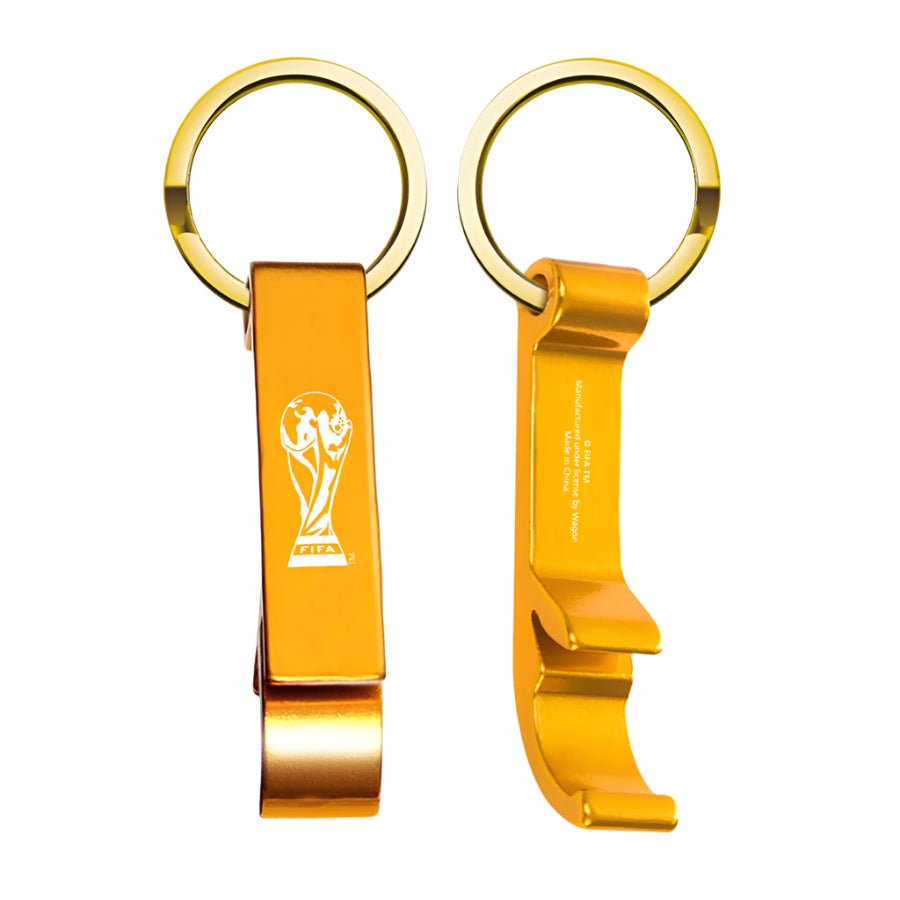 FIFA World Cup 2022 Qatar 2D Trophy Keychain with Bottle Opener - Gold - Best Buy Soccer