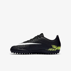 Botas de fútbol para césped artificial Nike Jr HyperVenom Phelon II TF para niños, color negro, blanco y azul