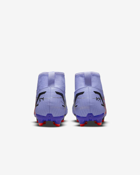 Nike Mercurial Superfly 8 Academy Kylian Mbappé’s MG Multi-Ground Youth Soccer Cleats - Light Thistle/Indigo Burst/Bright Crimson/Metallic Silver