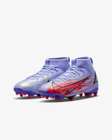Nike Mercurial Superfly 8 Academy Kylian Mbappé’s MG Multi-Ground Youth Soccer Cleats - Light Thistle/Indigo Burst/Bright Crimson/Metallic Silver