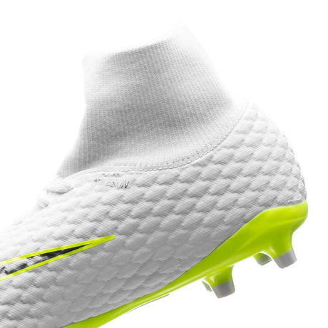 Kids' Nike Jr. Hypervenom Phantom 3 Academy Dynamic Fit (FG) Firm - Ground Football Boot White/Grey/Volt - Best Buy Soccer