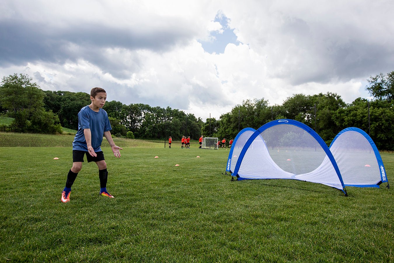 Kwik Goal Infinity Weighted Pop - Up Goal (EACH) - Blue - Best Buy Soccer