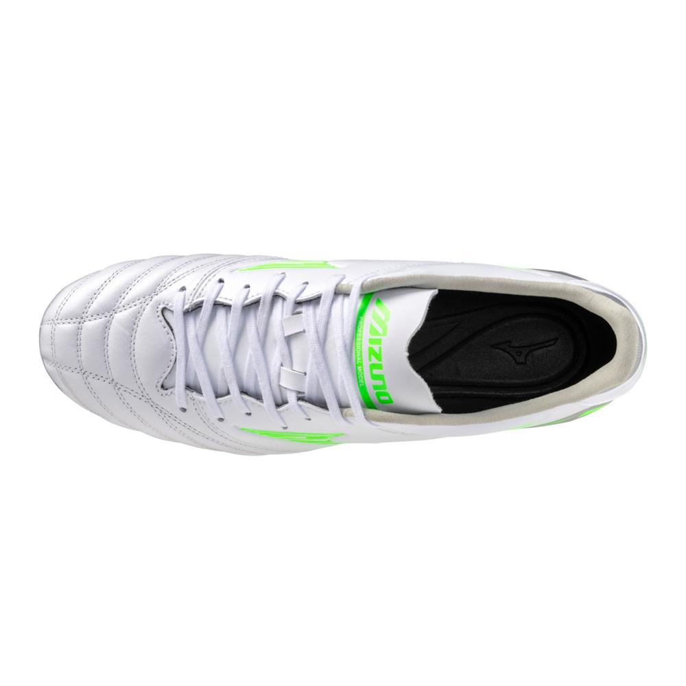 Mizuno Morelia Neo IV Pro FG Firm Ground Soccer Cleats - White/Neon Green - Best Buy Soccer