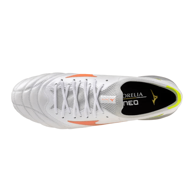 Mizuno Morelia Neo V Beta Elite FG Men's Soccer Cleats - White/Orange - Best Buy Soccer