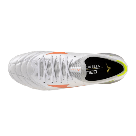 Mizuno Morelia Neo V Beta Elite FG Men's Soccer Cleats - White/Orange - Best Buy Soccer