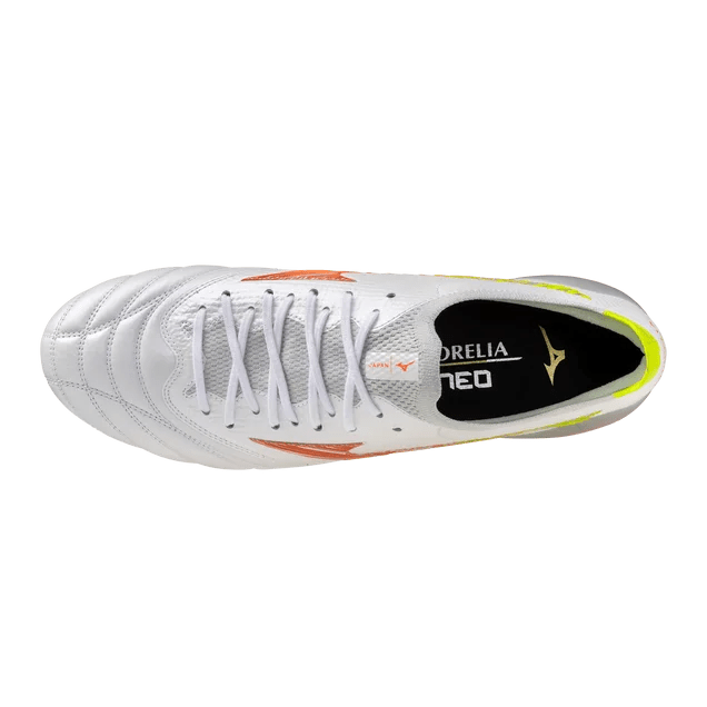 Mizuno Morelia Neo V Beta Japan FG Men's Soccer Cleats - White/Orange - Best Buy Soccer