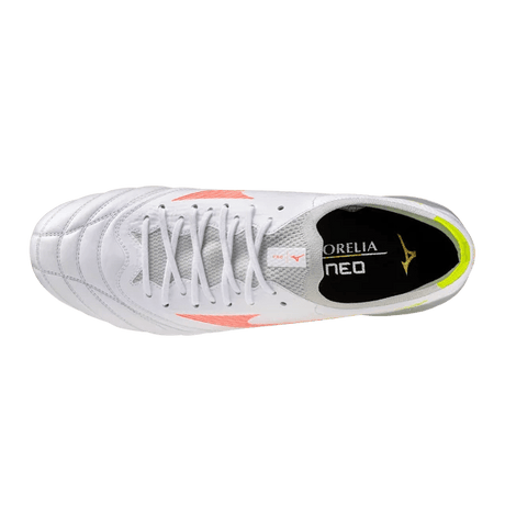 Mizuno Morelia Neo V Beta Pro FG Men's Soccer Cleats - White/Orange - Best Buy Soccer