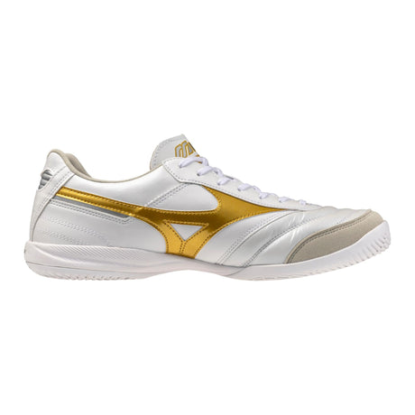 Mizuno Morelia Sala Elite IN Men's Soccer Shoes - White/Gold - Best Buy Soccer
