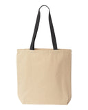 Natural Tote with Contrast-Color Handles - Best Buy Soccer