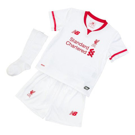 New Balance 2015-2016 Liverpool Away Little Boys Mini Kit - White - Best Buy Soccer