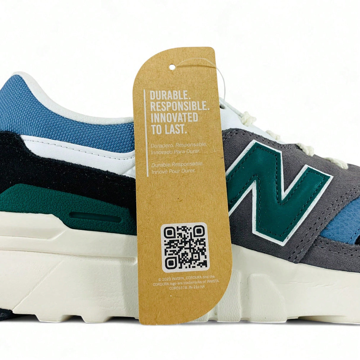 New Balance 997H Cordura Sneaker Shoes - Grey/Black/Heron Blue/Green - Best Buy Soccer