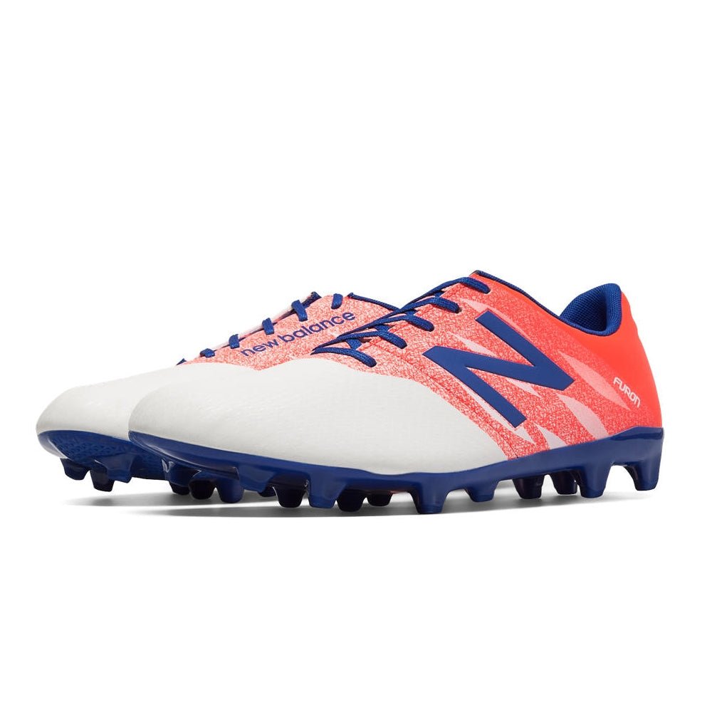 New Balance Furon Dispatch FG JR Firm Ground Soccer Cleats - White/Flame - Best Buy Soccer