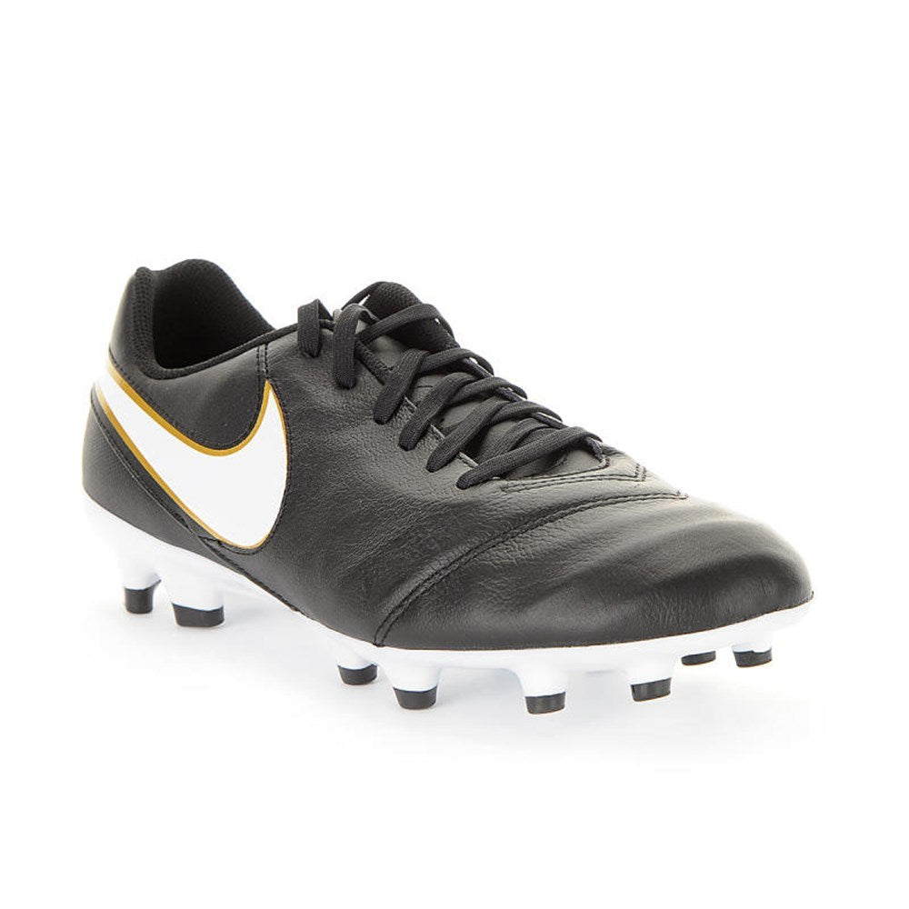 Nike Tiempo Genio II Leather FG Firm Groun Soccer Cleats - Black/White