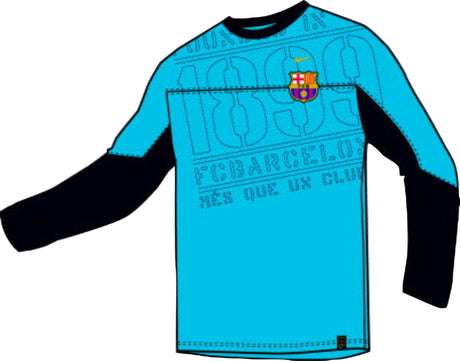 Nike Barcelona Long Sleeve Layered T-Shirt - Blue/Obsidian/Volt - Best Buy Soccer