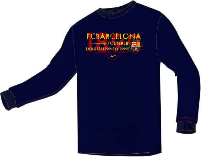 Nike Barcelona Long Sleeve Tee - Navy - Best Buy Soccer