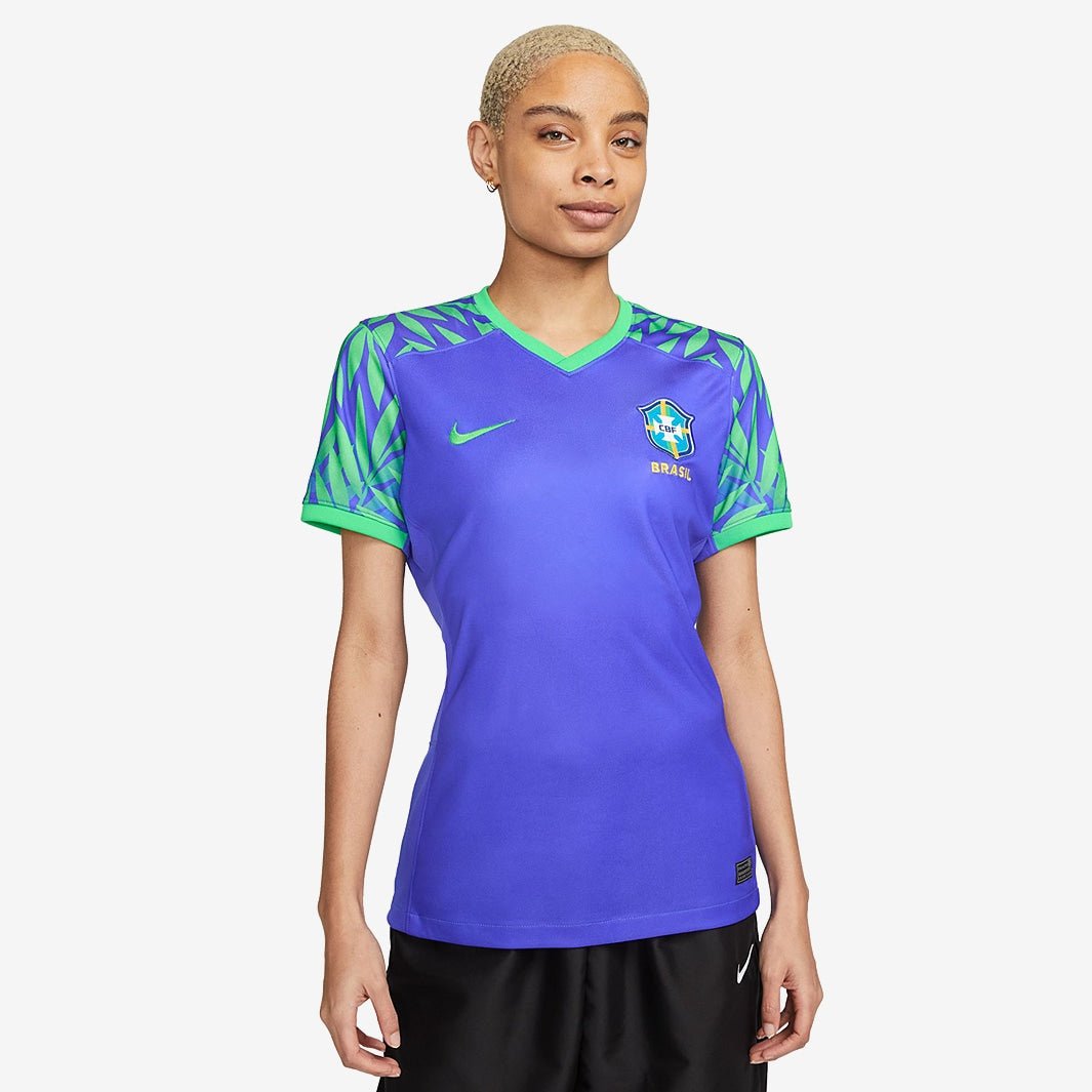 Nike Brazil 2023 Stadium Away Women's Jersey - Paramount Blue/Green - Best Buy Soccer