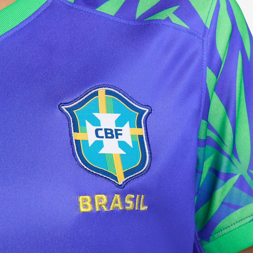 Nike Brazil 2023 Stadium Away Women's Jersey - Paramount Blue/Green - Best Buy Soccer