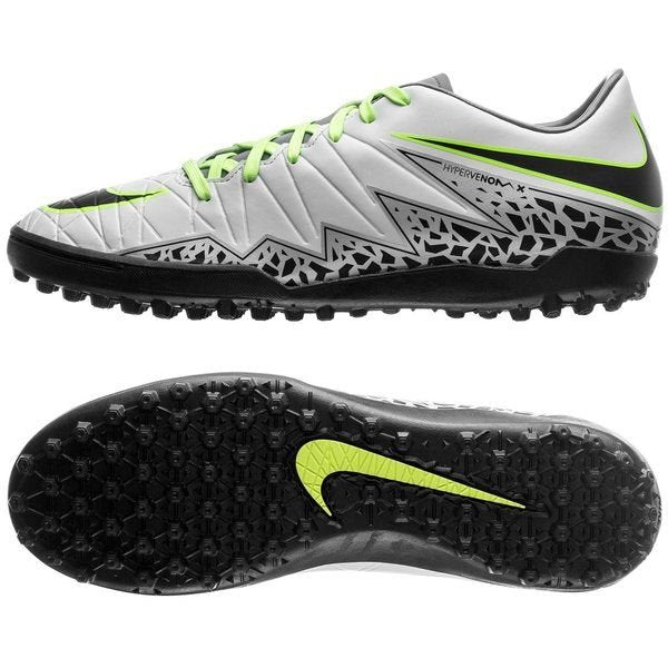 Nike HyperVenom Phelon II TF Turf Soccer Cleats - Pure Platinum/Metallic Silver/Ghost Green - Best Buy Soccer