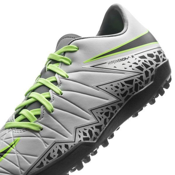 Nike HyperVenom Phelon II TF Turf Soccer Cleats - Pure Platinum/Metallic Silver/Ghost Green - Best Buy Soccer