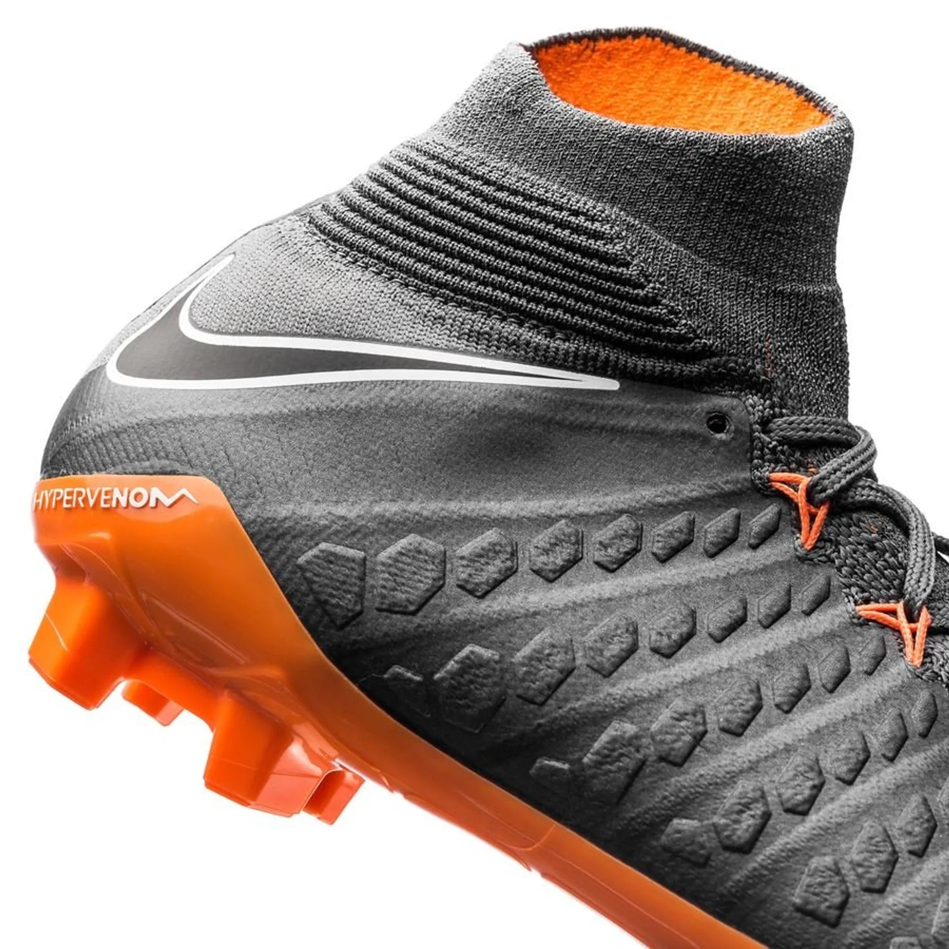 Nike JR Hypervenom Phantom 3 Elite DF FG - Dark Grey/Total Orange/White - Best Buy Soccer