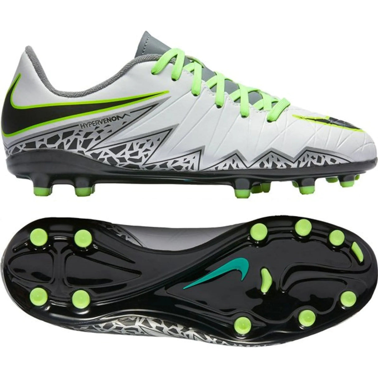 Nike JR Hypervenom Phelon II FG Soccer Cleats - Pure Platinum/Metallic Silver/Ghost Green - Best Buy Soccer