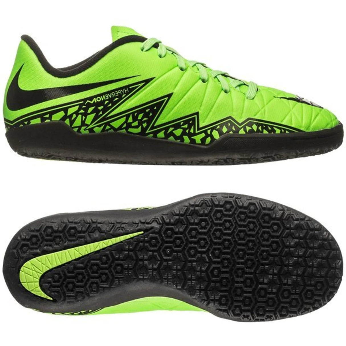 Nike JR HyperVenom Phelon II IC Indoor Shoes - Green Strike/Black - Best Buy Soccer